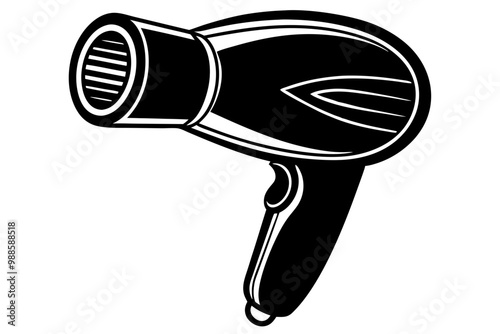 hair dryer for drying hair icon  silhouette  vector illustration