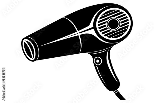 hair dryer for drying hair icon  silhouette  vector illustration