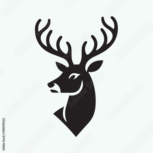 deer logo black icon,  deer vector illustration