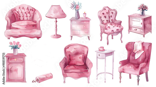 home ferniture in pink valentine theme photo