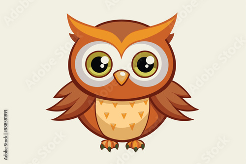 This adorable owl character has big eyes and a charming smile, making it irresistibly cute, a cartoon character of a Cute owl photo