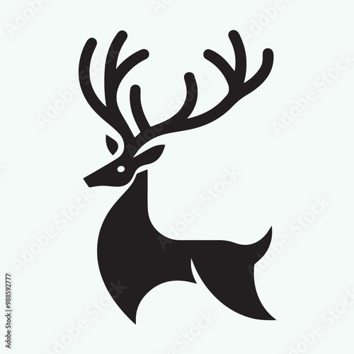 deer logo black icon,  deer vector illustration