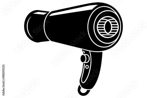 hair dryer for drying hair icon  silhouette, illustration white background