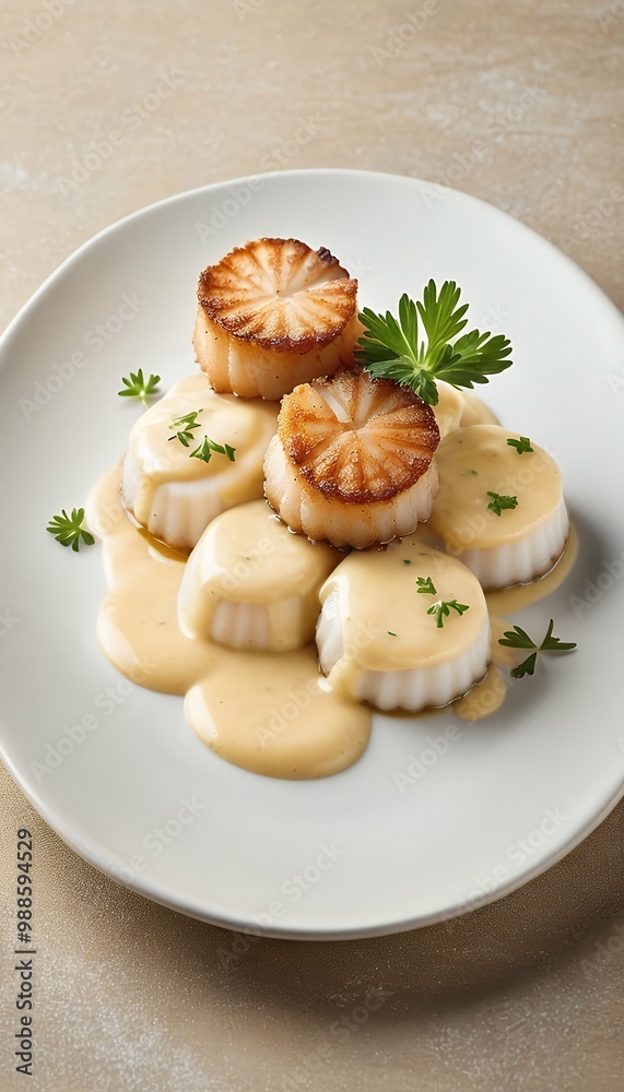 space fried butter background scallop vertical sauce copy creamy foodart scallop shell delicious epicure sea fried seafood edible prepared luxury eat cooked flesh seared clam starter fresh closeup space fried butter background scallop vertical sauce copy creamy foodart scallop shell delicious epicure sea fried seafood edible prepared luxury eat cooked flesh seared clam starter fresh closeup