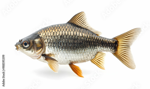 Close up of roach fish isolated on white background