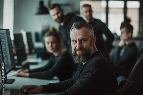 group of business people working in an office