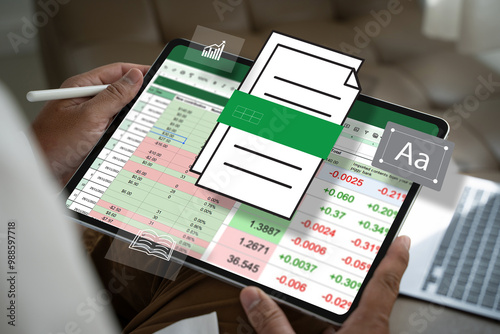 Tapety artystyczne Spreadsheet Document business financial Spreadsheet Document Information Data Analyst