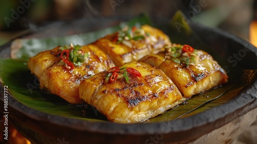 Grilled Fish on Banana Leaf