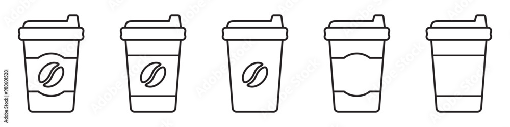 Paper coffee cup icon isolated on white background. Paper coffee cup icon isolated on white background.