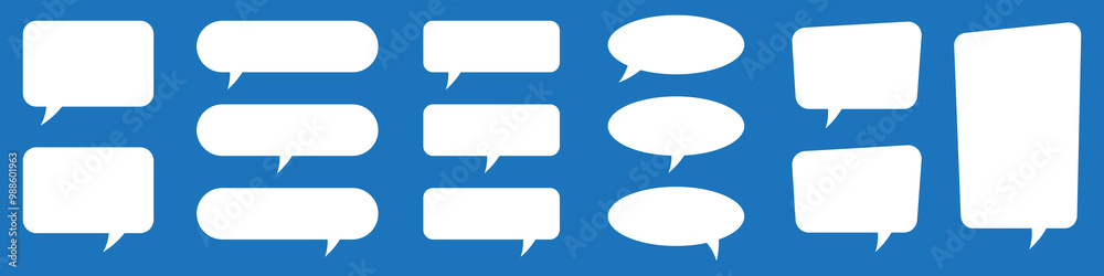Blank empty speech bubbles. Speak bubble balloon, cartoon chatting box, message box. Blank empty speech bubbles. Speak bubble balloon, cartoon chatting box, message box.