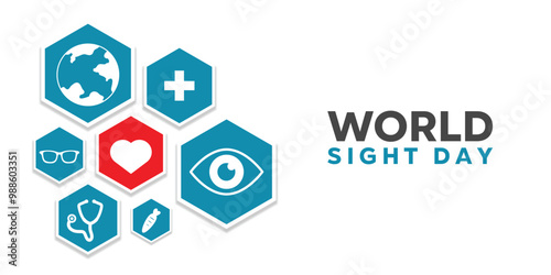 World Sight Day. Great for cards, banners, posters, social media and more. White background.