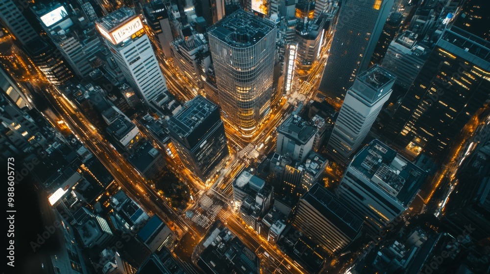 An Aerial View of a Vibrant Urban Cityscape Featuring Dense Buildings and Busy Streets An Aerial View of a Vibrant Urban Cityscape Featuring Dense Buildings and Busy Streets