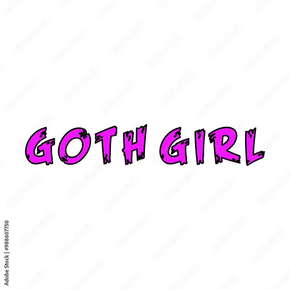 Goth Girl - illustration to denote a young woan who belongs to the Goth subculture Goth Girl - illustration to denote a young woan who belongs to the Goth subculture