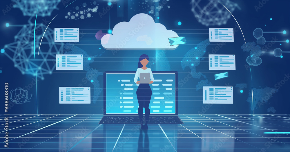 businessman with concept and database system data network management security businessman with concept and database system data network management security