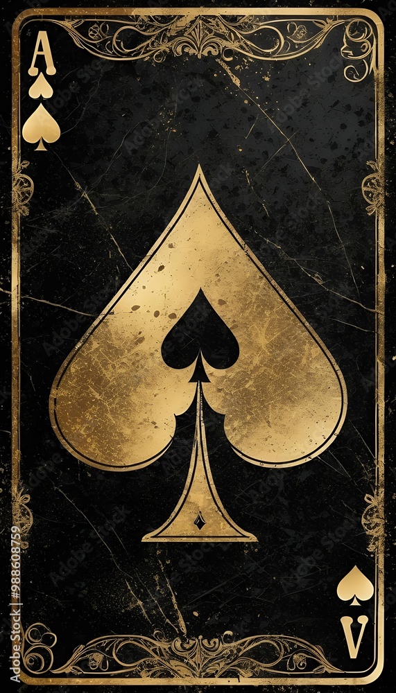 playing gold black style art card spades antique pattern grunge background design casino modern poker ace vintage poker casino ace background vintage black gambling gamble retro old design ancient