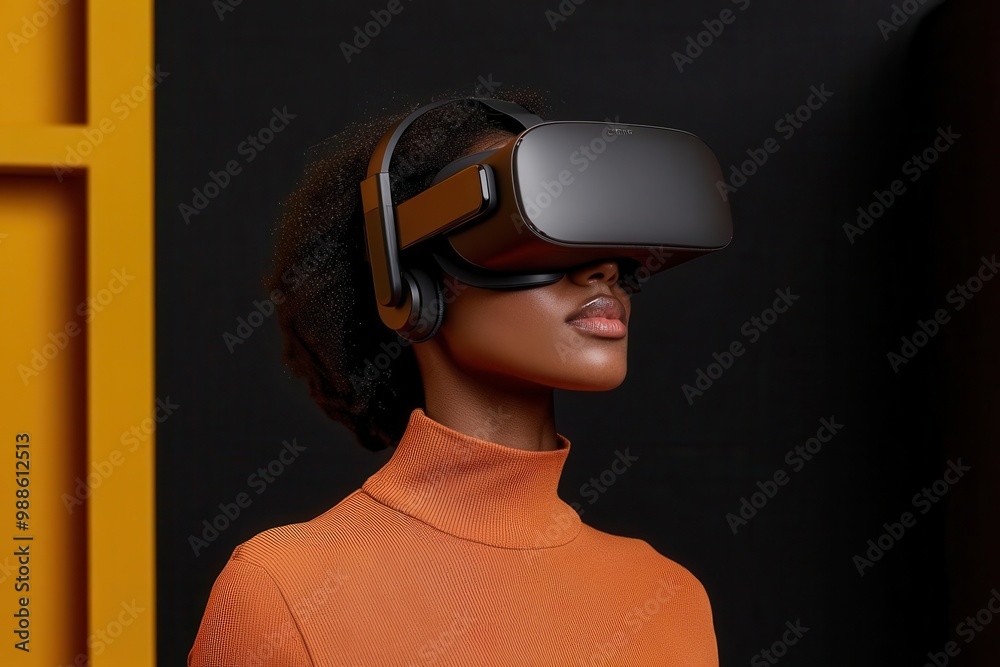 A virtual reality VR headset being used in a training environment, symbolizing the use of immersive technology in skill development VR training, Immersive learning