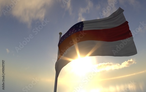 A bandeira do estado do Amazonas, região Norte, Brasil - Ilustração 3D photo