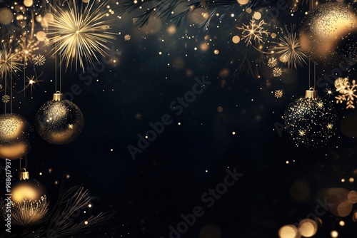 Dark Sparkling New Year Celebratory Background Design