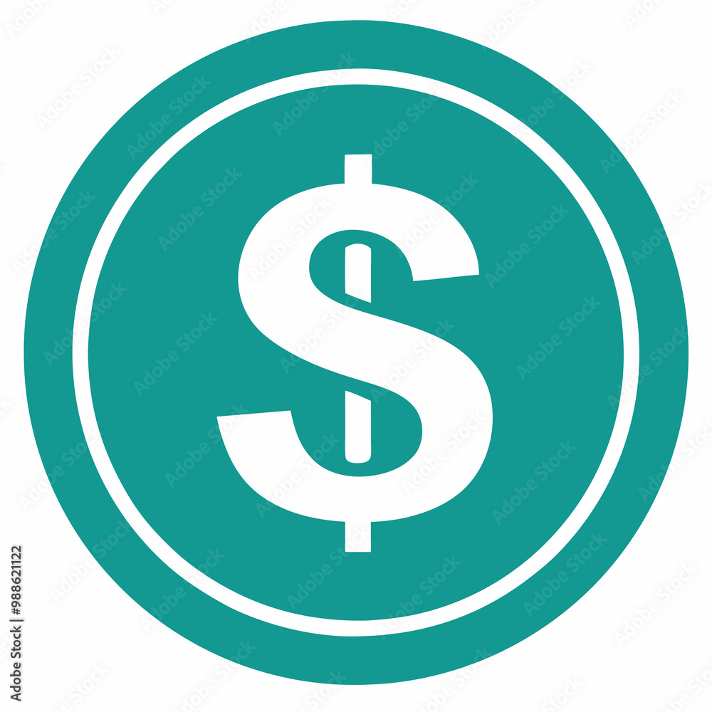 A dollar sign depicted inside a blue circle set on a white background A dollar sign depicted inside a blue circle set on a white background