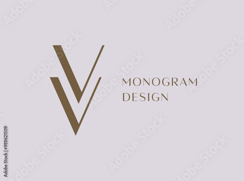 VV letter logo icon design. Classic style luxury initials monogram. photo