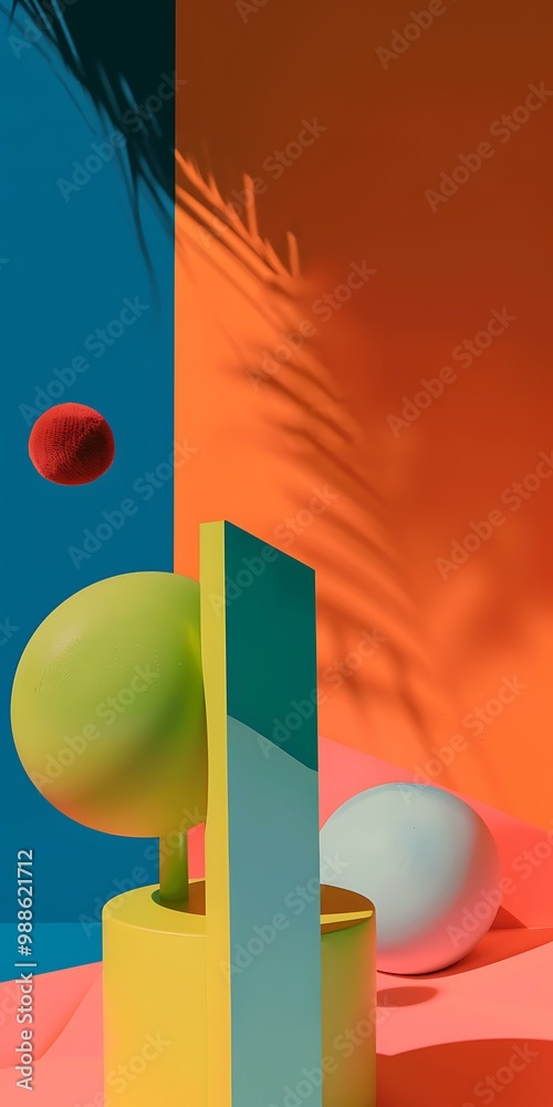 Abstract Geometric Shapes With Colorful Background
