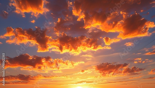 Radiant Sunset Over Colorful Clouds in a Stunning Landscape