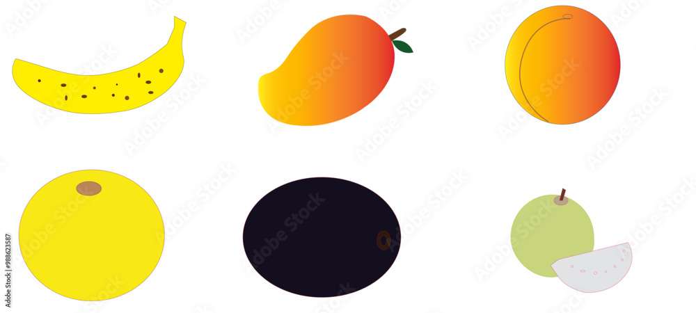 Set of fruits, Different fruits collection, seasonal fruits icon,Melon, mango ,jambolan icon, Juice fruits samples Set of fruits, Different fruits collection, seasonal fruits icon,Melon, mango ,jambolan icon, Juice fruits samples