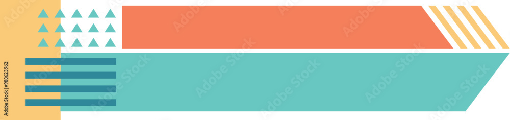 Fototapeta premium Minimalist Lower Third Design: A colorful lower third with geometric shapes including circles and triangles in pastel shades on a modern background.