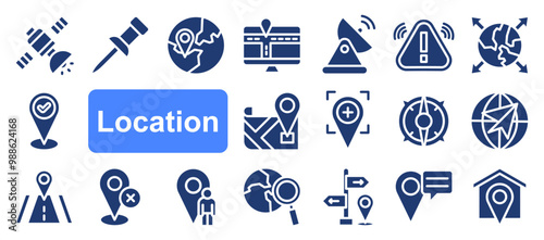 Navigation, location, GPS elements line web icon set. Outline icons pack. Icon collection. Editable vector icon and illustration.