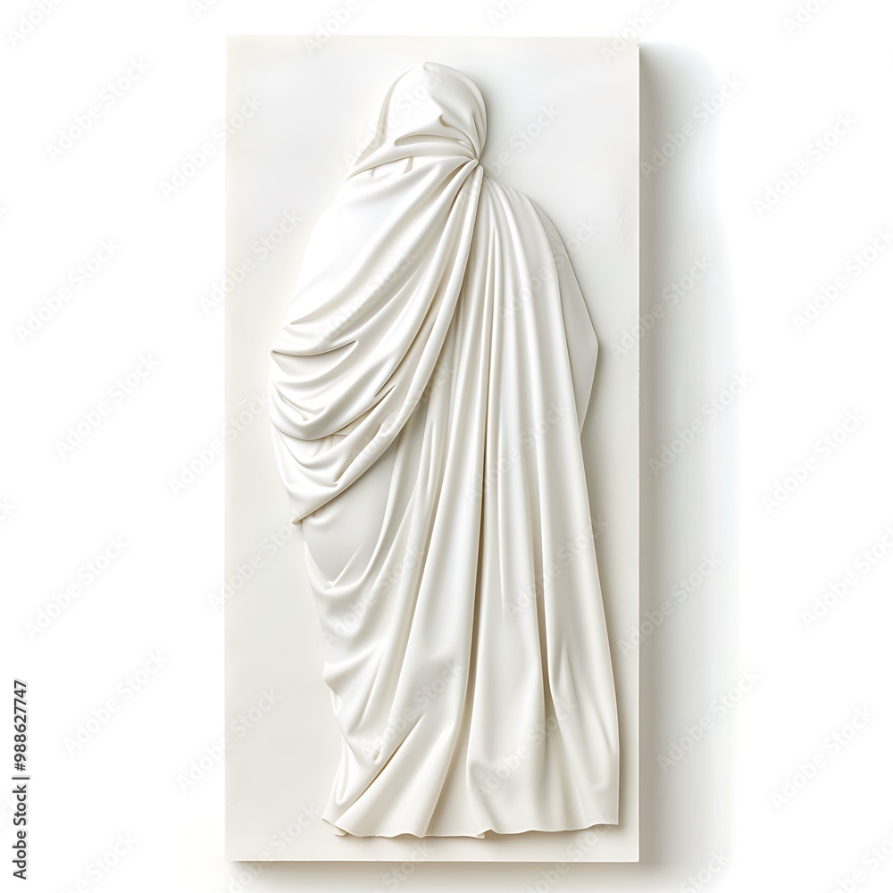 Abstract 3D Sculpture of Draped Fabric in White Abstract 3D Sculpture of Draped Fabric in White