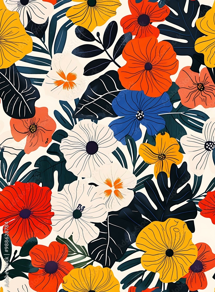Tropical Floral Pattern Seamless Design