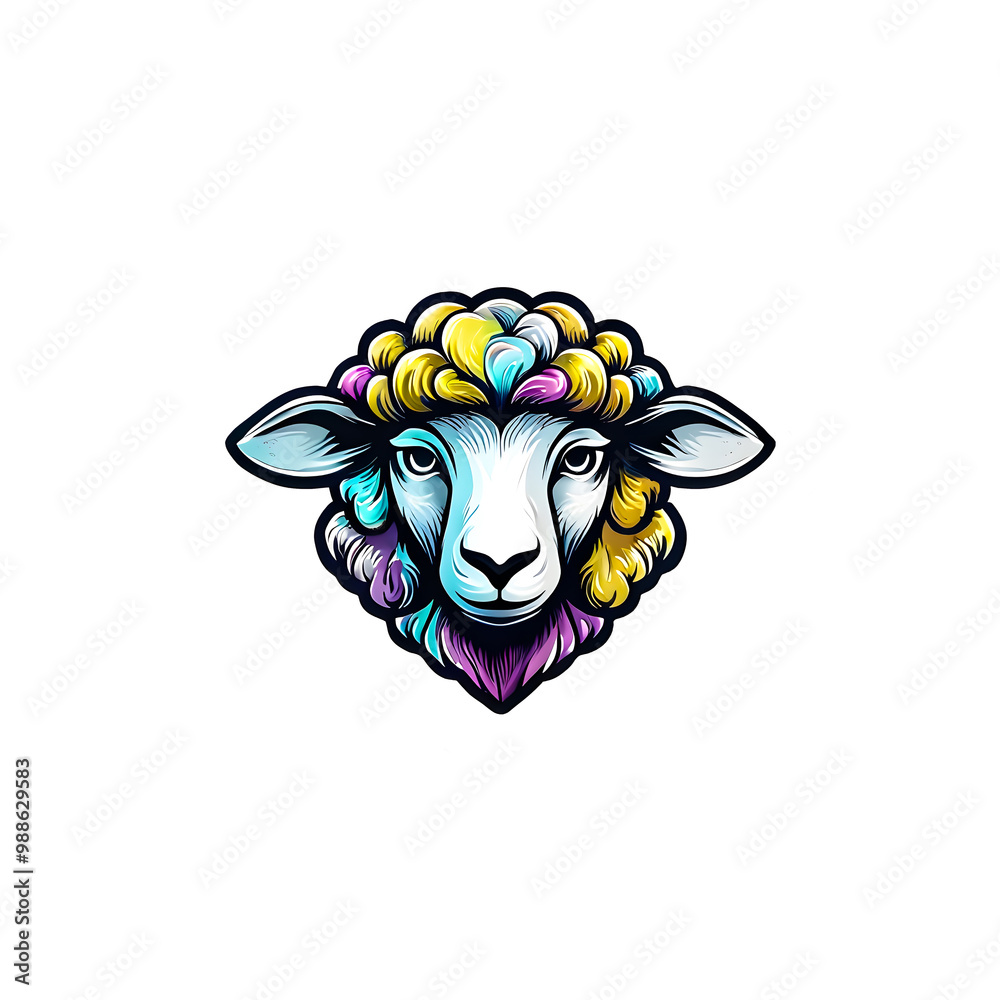 illustration of sheep animal mascot head logo on white background. illustration of sheep animal mascot head logo on white background.