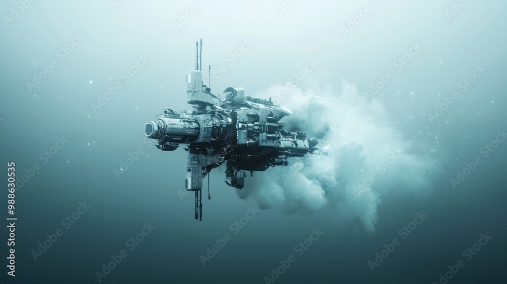 Futuristic Space Station at the Edge of Galactic Void - High Resolution 32K Image on Mystery Cosmic Background, Generative Ai Futuristic Space Station at the Edge of Galactic Void - High Resolution 32K Image on Mystery Cosmic Background, Generative Ai