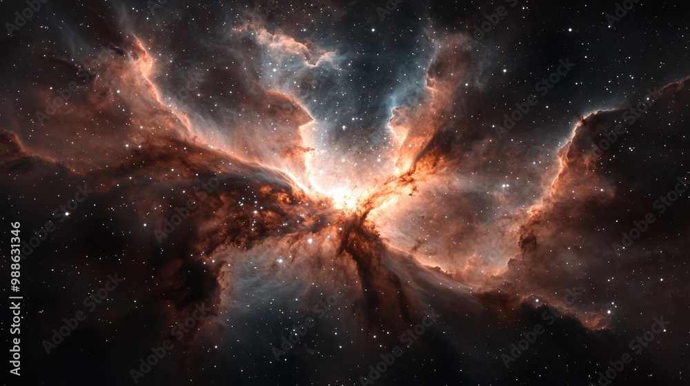 Fototapeta premium Eerie Glowing Nebulae Surrounding a Lifeless Star in Stunning 32K Resolution, Generative Ai