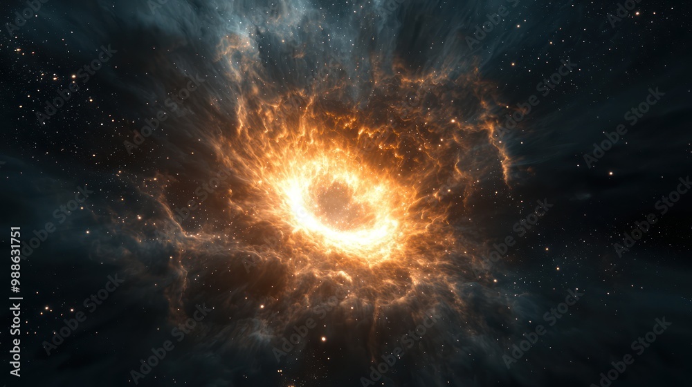 Epic Visualization of Supermassive Black Hole Devouring Star Systems in 32K Resolution, Generative Ai