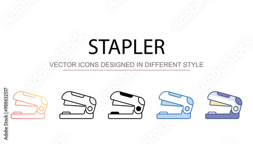Stapler icon design with white background stock illustration