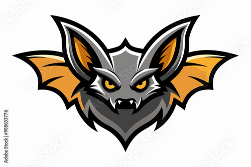 Bat head mascot logo design vector photo