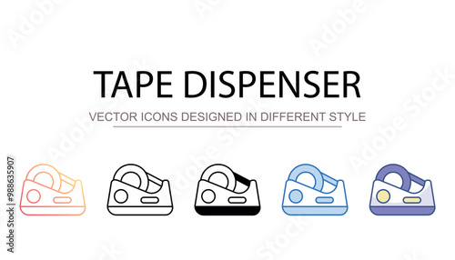 Tape dispenser icon design with white background stock illustration