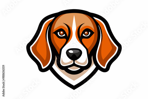 Beagle head mascot logo design vector