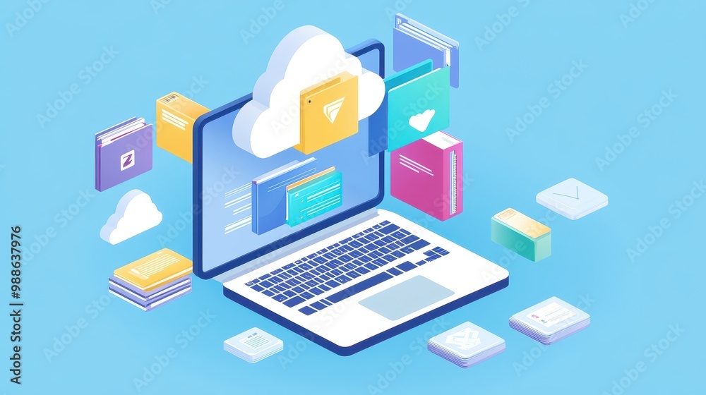 Digital Cloud Storage and Data Management Concept Digital Cloud Storage and Data Management Concept