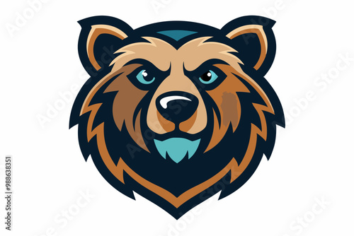 Bear Cub head mascot logo design vector