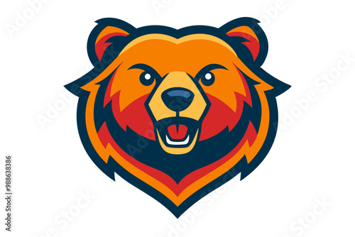 Bear Cub head mascot logo design vector