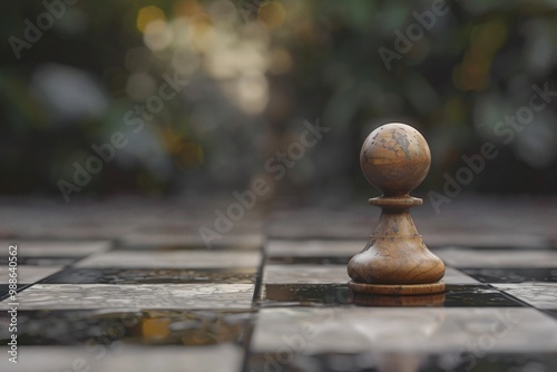 ai generative a lone pawn on a chessboard