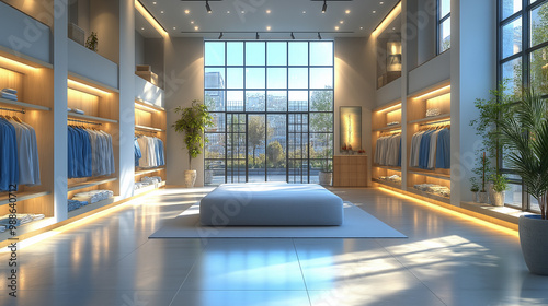 Interior of a modern clothing store