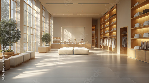 Interior of a modern clothing store