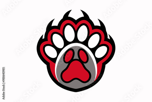 Bear Paw mascot logo design vector