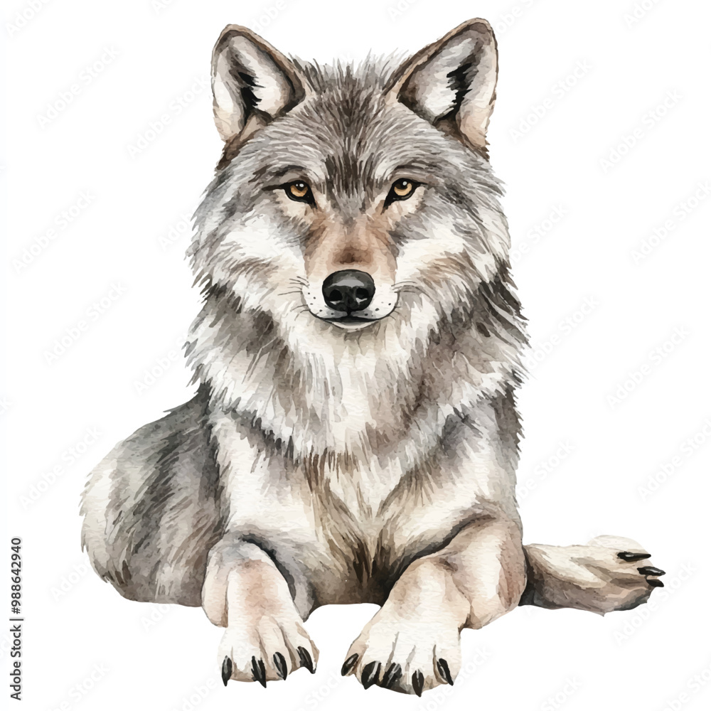Wolf watercolor clipart illustration isolated Wolf watercolor clipart illustration isolated