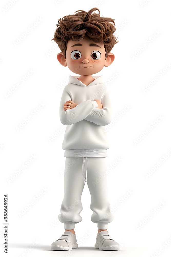 3D rendering of a cute cartoon boy 3D rendering of a cute cartoon boy