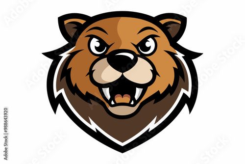 Beaver head mascot logo design vector