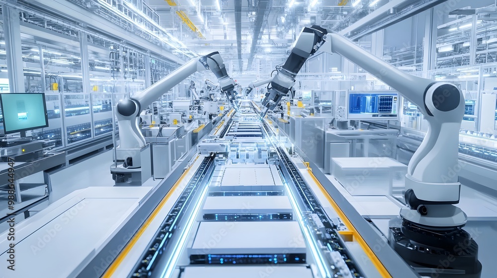 Efficient Automation: Robotic Battery Production Line in Action Efficient Automation: Robotic Battery Production Line in Action